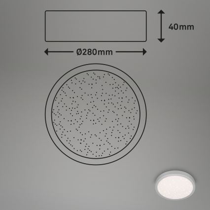 Brilo 3649-014 - LED-kattovalaisin kylpyhuoneeseen RUNA LED/18,5W/230V IP44 hopea