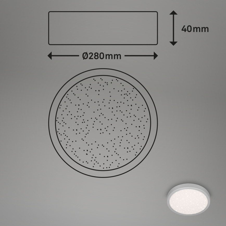 Brilo 3649-014 - LED-kattovalaisin kylpyhuoneeseen RUNA LED/18,5W/230V IP44 hopea