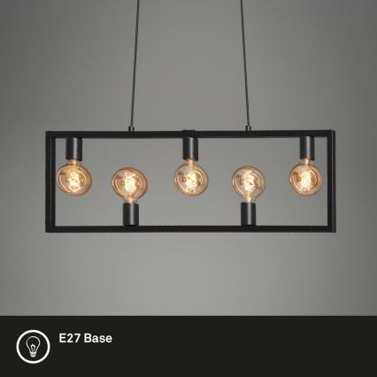 Brilo 4028-055 - Kattokruunu johdossa KOTAK VINTAGE 5xE27/40W/230V
