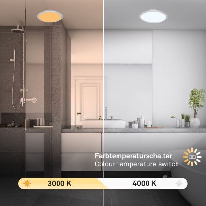 Brilo - LED-kylpyhuoneen kattovalaisin CTS LED/21W/230V 3000/4000K IP44 halkaisija 37 cm mattakromi