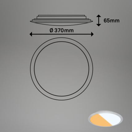 Brilo - LED-kylpyhuoneen kattovalaisin CTS LED/21W/230V 3000/4000K IP44 halkaisija 37 cm mattakromi