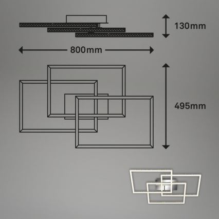 Brilo - Himmennettävä LED-kattovalaisin FRAME LED/57W/230V 3000K mattakromi