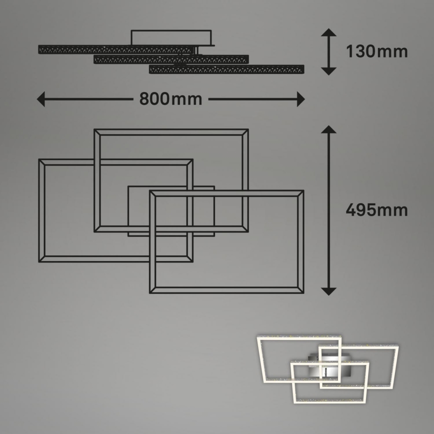 Brilo - Himmennettävä LED-kattovalaisin FRAME LED/57W/230V 3000K mattakromi