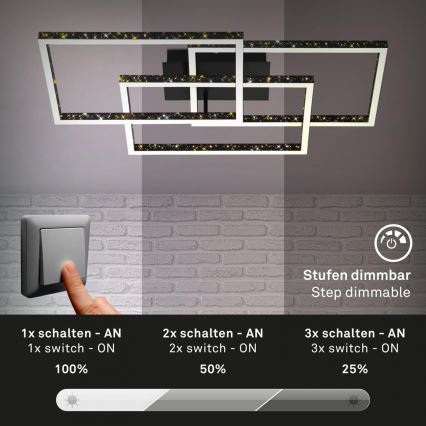 Brilo - Himmennettävä LED-kattovalaisin FRAME LED/57W/230V 3000K musta