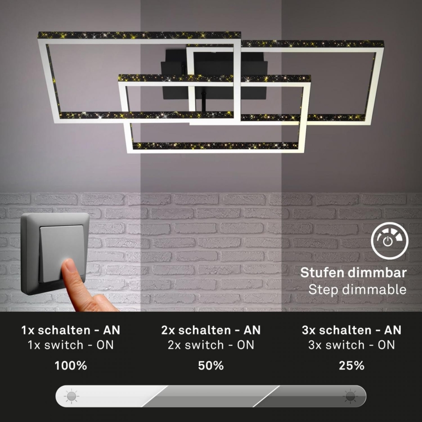 Brilo - Himmennettävä LED-kattovalaisin FRAME LED/57W/230V 3000K musta