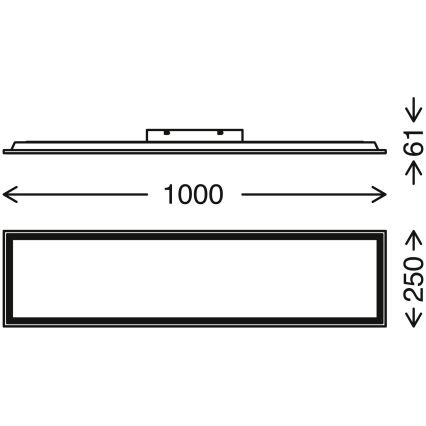 Brilo - Himmennettävä LED-kattovalaisin PIATTO LED/24W/230V 3000-6500K 100x25 cm + kauko-ohjaus