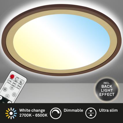 Brilo - Himmennettävä LED-kattovalaisin SLIM LED/22W/230V 2700-6500K + kauko-ohjaus