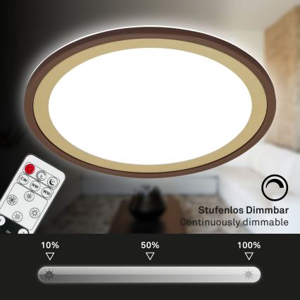 Brilo - Himmennettävä LED-kattovalaisin SLIM LED/22W/230V 2700-6500K + kauko-ohjaus
