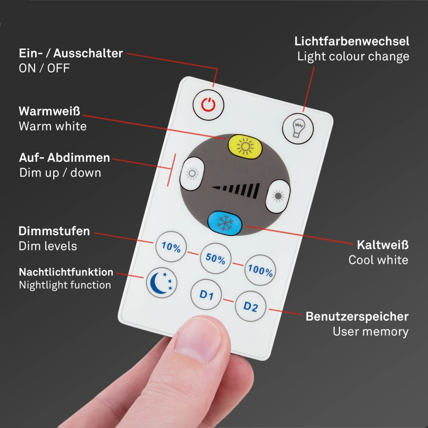 Brilo - Himmennettävä LED-kattovalaisin SLIM LED/22W/230V 2700-6500K Wi-Fi Tuya + kauko-ohjaus