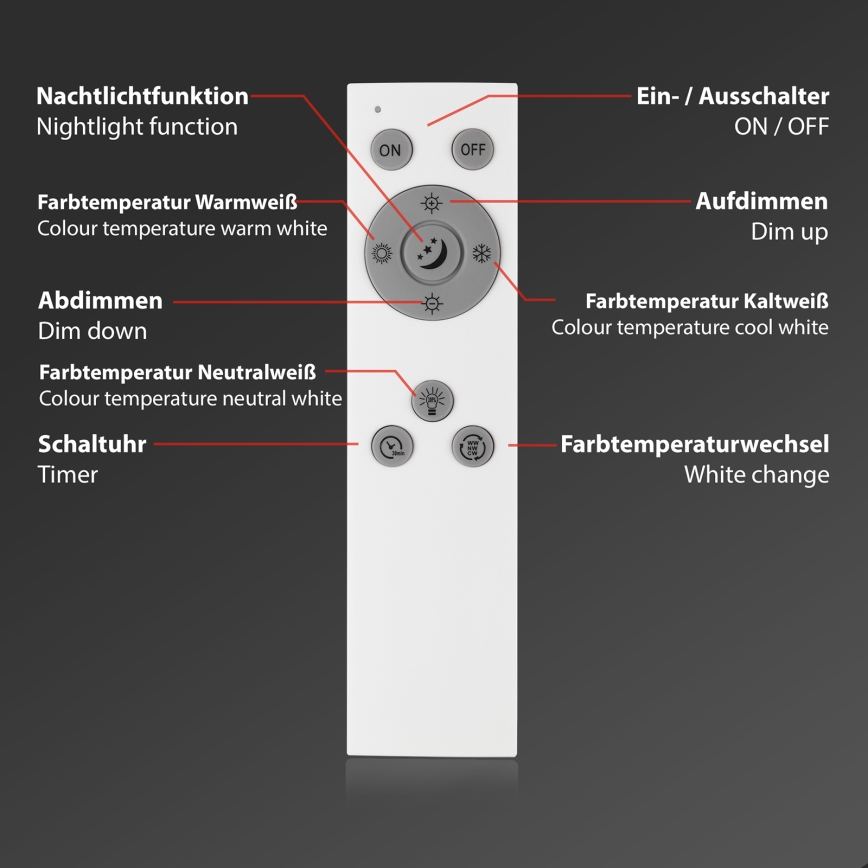 Brilo - Himmennettävä LED-kattovalaisin SLIM LED/31W/230V 2700-6500K + kauko-ohjaus