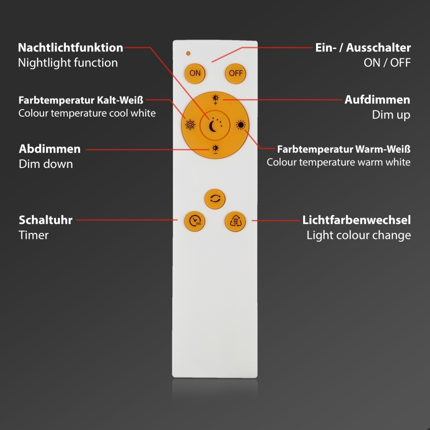 Brilo - Himmennettävä LED-kattovalaisin STARRY SKY LED/22W/230V 3000-6000K + kauko-ohjaus