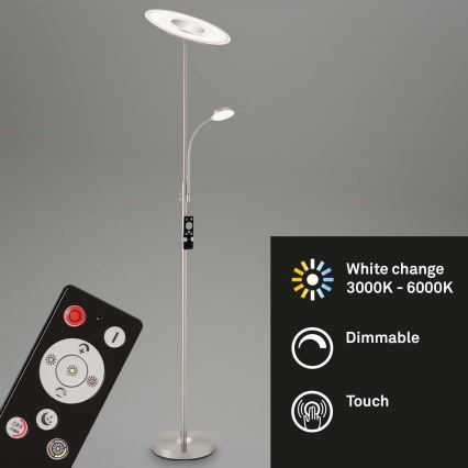 Brilo - Himmennettävä LED-lattiavalaisin LED/29,5W/230V + LED/3,5W 3000-6000K + kauko-ohjaus