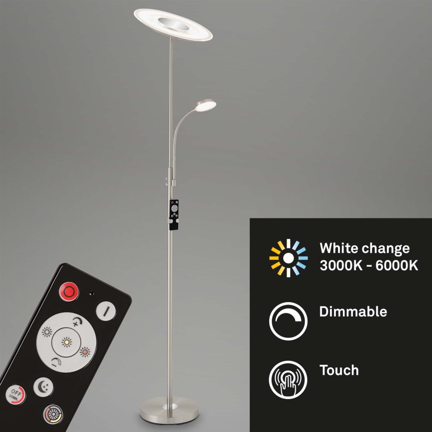 Brilo - Himmennettävä LED-lattiavalaisin LED/29,5W/230V + LED/3,5W 3000-6000K + kauko-ohjaus