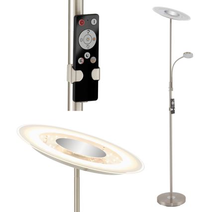 Brilo - Himmennettävä LED-lattiavalaisin LED/29,5W/230V + LED/3,5W 3000-6000K + kauko-ohjaus