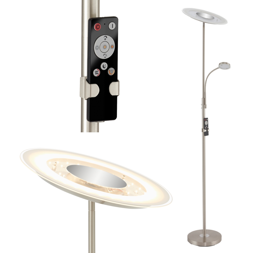 Brilo - Himmennettävä LED-lattiavalaisin LED/29,5W/230V + LED/3,5W 3000-6000K + kauko-ohjaus
