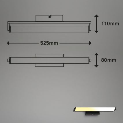 Brilo - Himmennettävä LED-seinävalaisin LED/18W/230V 2700-4000K musta