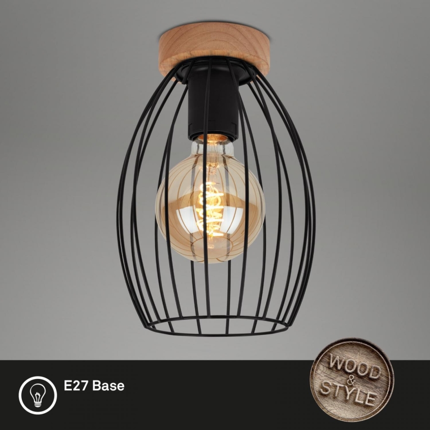 Brilo - Kattovalo WAKTU 1xE27/60W/230V kumipuu