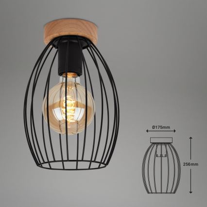 Brilo - Kattovalo WAKTU 1xE27/60W/230V kumipuu