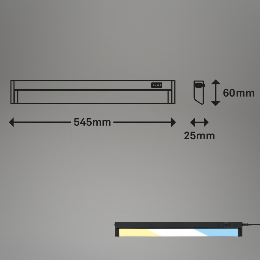 Brilo - Keittiökaappien alla oleva LED-valo LED/6,5W/230V 2700/4000/6500K