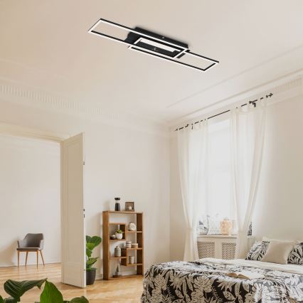 Brilo - Kiinteä LED-kattokruunu FRAME 2xLED/20W/230V musta
