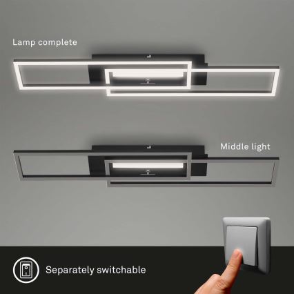 Brilo - Kiinteä LED-kattokruunu FRAME 2xLED/20W/230V musta