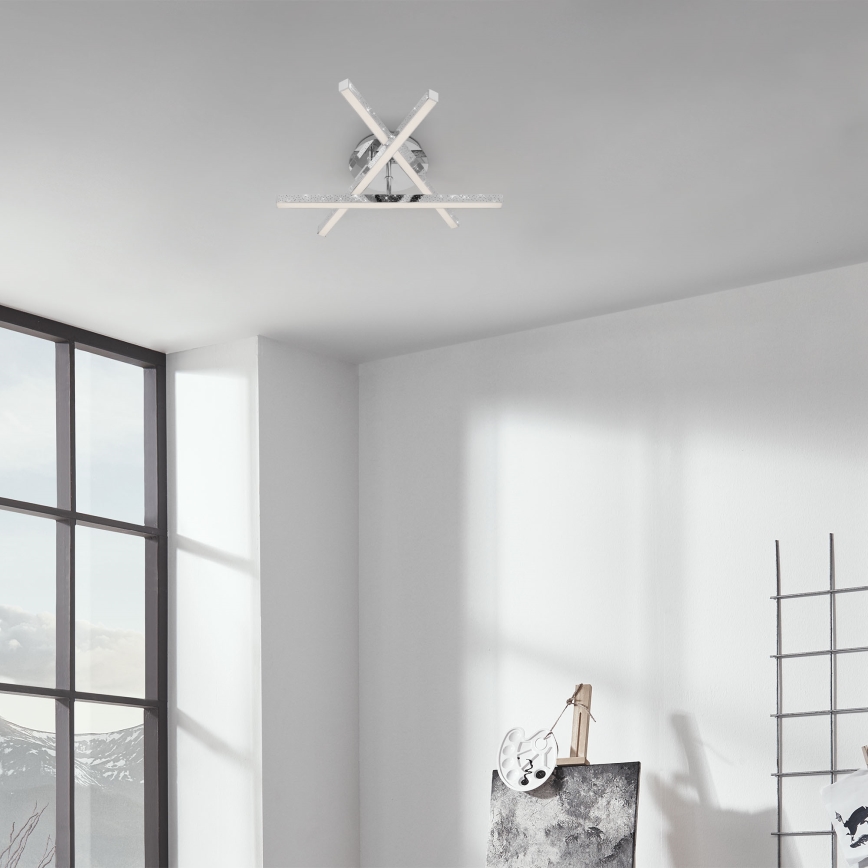 Brilo - Kiinteä LED-kattokruunu REY 3xLED/5W/230V kiiltävä kromi