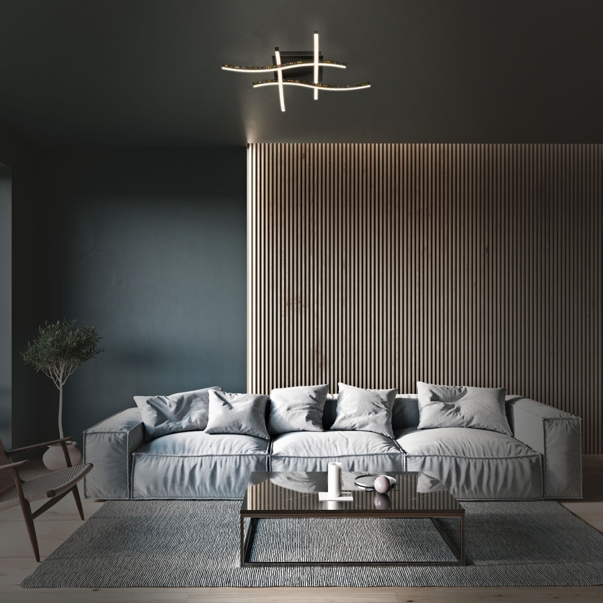 Brilo - Kiinteä LED-kattokruunu REY 4xLED/6W/230V musta