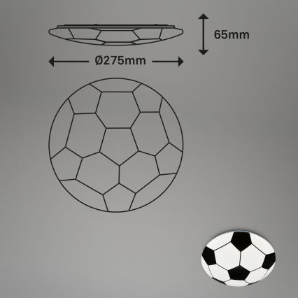 Brilo - Lasten LED-kattovalaisin FOTBALL LED/12W/230V