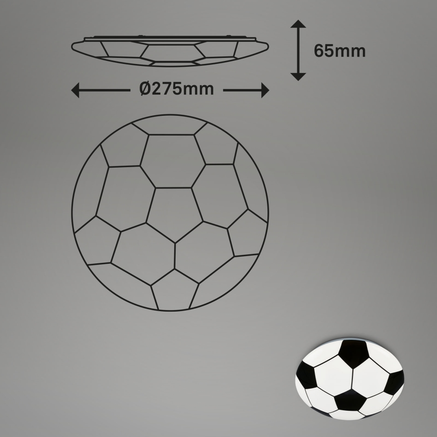 Brilo - Lasten LED-kattovalaisin FOTBALL LED/12W/230V