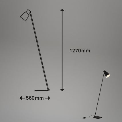 Brilo - Lattialamppu 1xE27/10W/230V musta