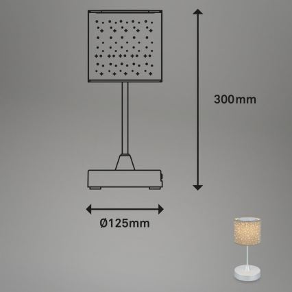 Brilo - LED Himmennettävä rechargeable ulko pöytävalaisin LOLE LED/3W/5V IP44 hopea/beige