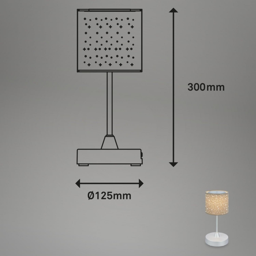 Brilo - LED Himmennettävä rechargeable ulko pöytävalaisin LOLE LED/3W/5V IP44 hopea/beige