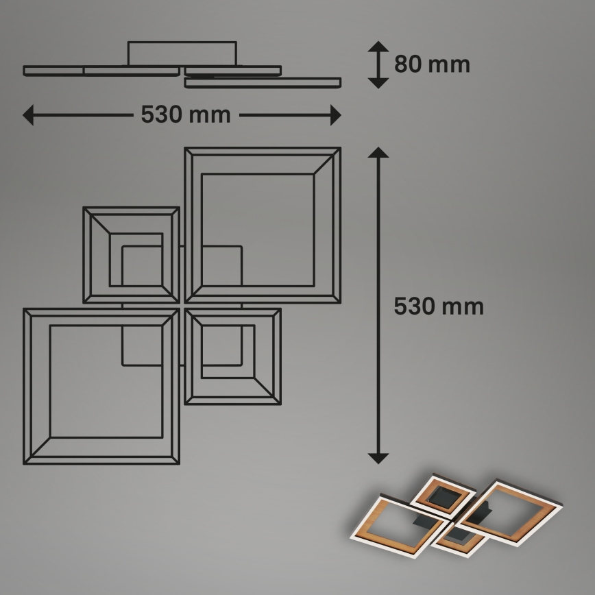 Brilo - LED himmennettävä kattovalaisin FRAME LED/38W/230V