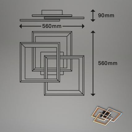 Brilo - LED himmennettävä kattovalaisin FRAME LED/45W/230V 2700-6500K + kaukosäädin