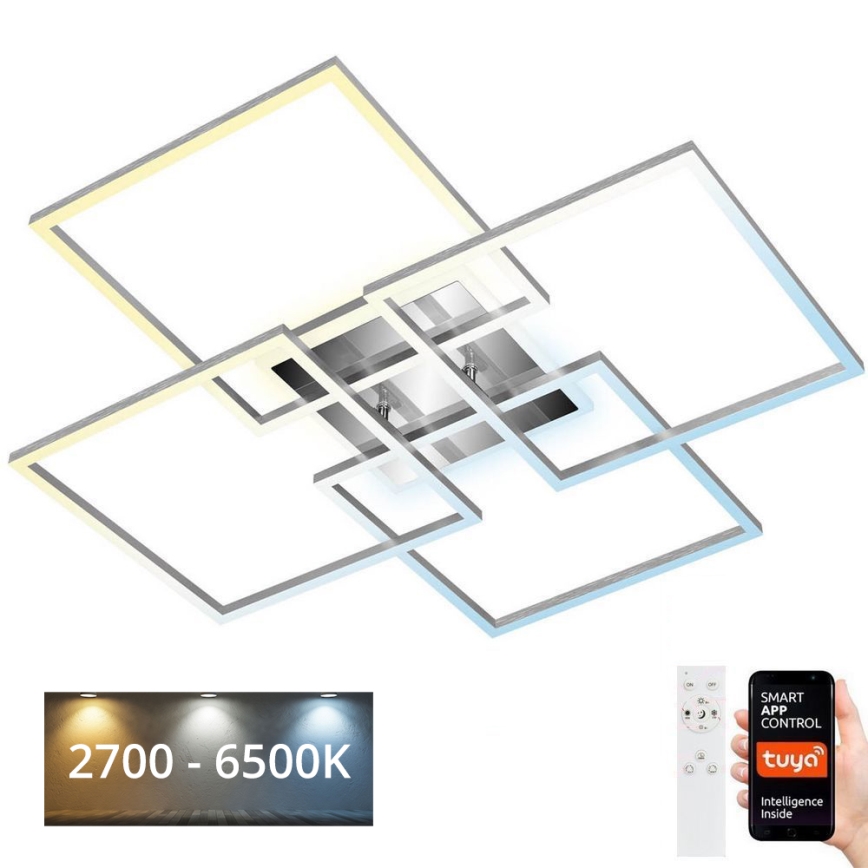 Brilo - LED himmennettävä kattovalaisin FRAME LED/50W/230V 2700-6500K Wi-Fi Tuya + kaukosäädin