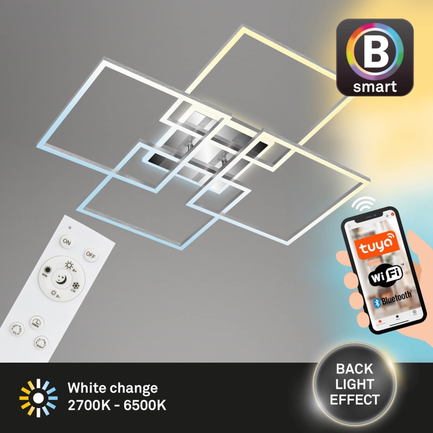 Brilo - LED himmennettävä kattovalaisin FRAME LED/50W/230V 2700-6500K Wi-Fi Tuya + kaukosäädin