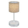 Brilo - LED himmennettävä ladattava ulkokäyttöön tarkoitettu pöytävalaisin LOLE LED/3W/5V 2000mAh IP44 hopea/beige