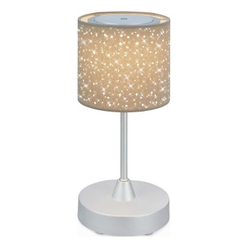 Brilo - LED Himmennettävä rechargeable ulko pöytävalaisin LOLE LED/3W/5V IP44 hopea/beige