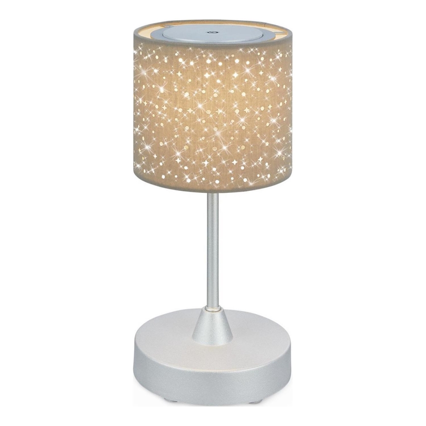 Brilo - LED Himmennettävä rechargeable ulko pöytävalaisin LOLE LED/3W/5V IP44 hopea/beige