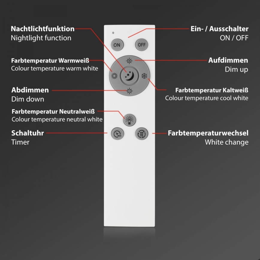 Brilo - LED Himmennetty kiinteä paneeli LED/24,5W/230V 3000-6500K + kauko-ohjaus