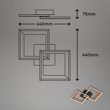 Brilo - LED-himmennyskattokruunu FRAME 2xLED/11W/230V