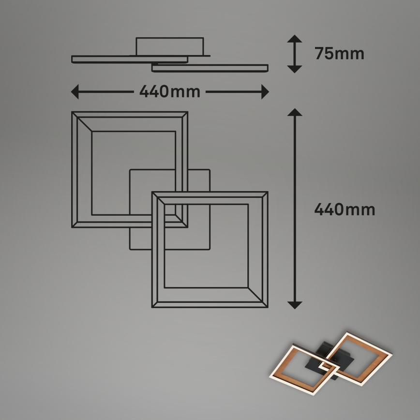 Brilo - LED-himmennyskattokruunu FRAME 2xLED/11W/230V