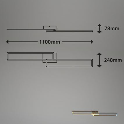 Brilo - LED-himmennyskattokruunu FRAME 2xLED/20W/230V 2700-5000K + kauko-ohjaus