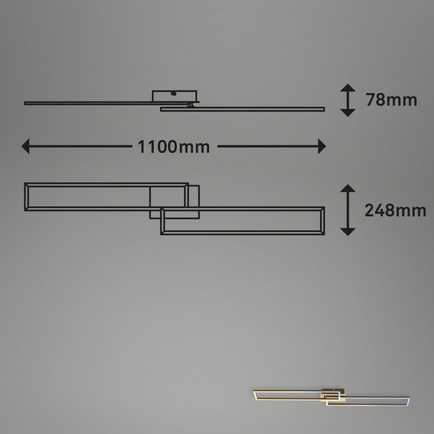 Brilo - LED-himmennyskattokruunu FRAME 2xLED/20W/230V 2700-5000K + kauko-ohjaus