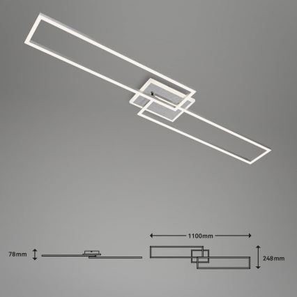 Brilo - LED-himmennyskattokruunu FRAME 2xLED/20W/230V 2700-6500K Wi-Fi Tuya + kauko-ohjaus