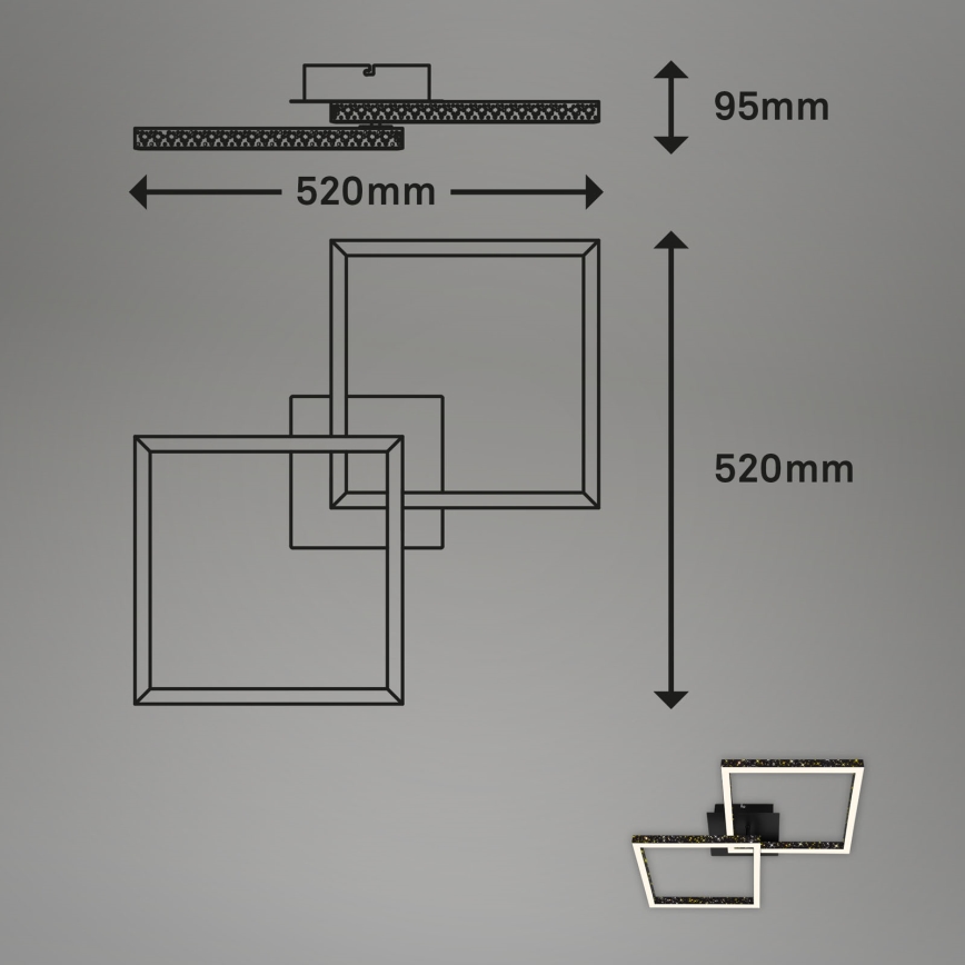 Brilo - LED-himmennyskattokruunu FRAME 2xLED/9W/230V