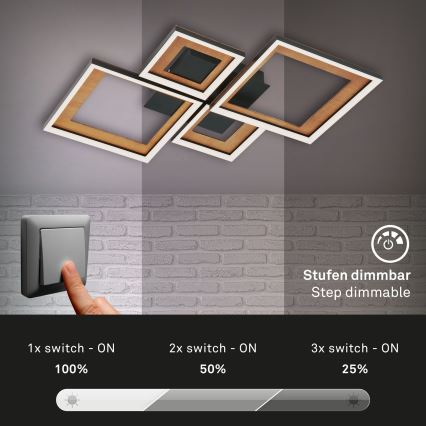 Brilo - LED-himmennyskattokruunu FRAME LED/38W/230V