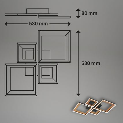 Brilo - LED-himmennyskattokruunu FRAME LED/38W/230V