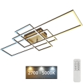 Brilo - LED-himmennyskattokruunu FRAME LED/51W/230V 2700-5000K ruskea/kulta + kauko-ohjaus