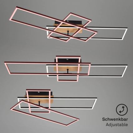 Brilo - LED-himmennyskattokruunu FRAME LED/51W/230V 2700-5000K musta/ruskea + kauko-ohjaus